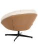Beliani Sessel TRANUM  in Beige/Schwarz/Braun - (W) 85 x (H) 74 x (L) 78 cm