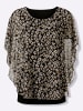 Sieh an! Schlupfbluse in schwarz-braun-bedruckt