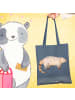Mr. & Mrs. Panda Tote Bag Nasenbär ohne Spruch in Indigo Blue