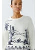 Oui Pullover in white blue