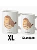 Mr. & Mrs. Panda XL Tasse Eule Zufrieden ohne Spruch in Weiß