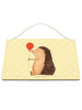 Mr. & Mrs. Panda Holzschild Igel Luftballon ohne Spruch in Gelb Pastell