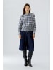 Oui Karierte Hemdbluse aus Baumwolle in White Blue