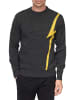 Rusty Neal Rundhals Flash Strick Pullover in Anthrazit / Gelb