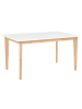 Beliani Esszimmertisch SOLA in Weiß/Braun - (W) 90 x (H) 75 x (L) 140 cm