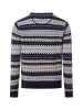 Nils Sundström Pullover in blau ecru - 0001