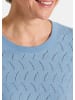 GOLDNER Strickpullover Baumwollpullover mit Zick-Zack-Muster in hellblau