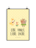 Mr. & Mrs. Panda Poster Waldtiere Aloha mit Spruch in Gelb Pastell