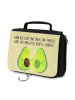 Mr. & Mrs. Panda Kulturtasche Avocado Pärchen mit Spruch in Gelb Pastell