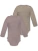 Normani Outdoor Sports 2er Pack Baby Merino Langarmbody „Tuai" in Rosa/Beige