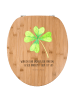 Mr. & Mrs. Panda wc deckel holz Blume Kleeblatt mit Spruch in Braun