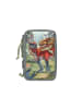 Depesche 3-Fach Federtasche BITE inkl. Stifte Dino World 20 x 13 x 7,5 cm grau-grün in grau-grün