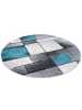 Pergamon Teppich Brilliant Fantasy Rund in blau