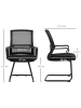 HOMCOM Besucherstuhl in Schwarz 58,5L x 57,5B x 93H cm