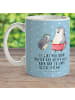 Mr. & Mrs. Panda Kaffeetasse Pinguin mit Kind mit Spruch in Blau Pastell