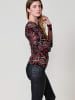 KOROSHI Women's long sleeve t-shirt with crossover neckline in SCHWARZ