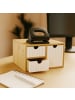 relaxdays Schubladenbox in Weiß/Natur - (B)25 x (H)15 x (T)20 cm