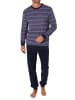 NORMANN Frottee Pyjama Schlafanzug lang Bündchen Streifen - 67722 in rot