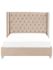 Beliani 2-tlg Doppelbett LUBBON in Beige/Silber