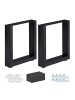relaxdays 2tlg. Tischkufen Set in Schwarz - (B)40 x (H)43 x (T)8 cm