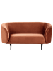 Beliani 2-Sitzer Sofa LOEN in Orange/Schwarz - (W) 155 x (H) 79 x (L) 70 cm