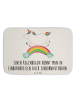 Mr. & Mrs. Panda Badezimmerteppich Einhorn Regenbogen mit Spruch in Weiß