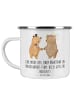 Mr. & Mrs. Panda Camping Emaille Tasse Unschlagbares Brautpaar m... in Weiß