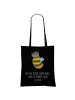 Mr. & Mrs. Panda Jutebeutel Hummel flauschig mit Spruch in Schwarz