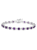 Xen Tennisarmband "mit Amethyst rund" in Silber