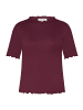 CARTOON Halbarm-Shirt mit Kragen in Dark Aubergine