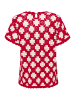 Cream Kurzarm-Bluse CRKip Regular fit in Red and birch crochet flower