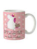 Mr. & Mrs. Panda Tasse mit Spruch Einhorn Koffer mit Spruch in Rot Pastell