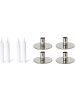 Novaliv 4er-Set Stabkerzenhalter Silber Weihnachtsdekoration Candle Holder 10x in Silber