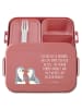 Mr. & Mrs. Panda Bento Box Pinguine trösten Motiv mit Spruch in Rot Pastell