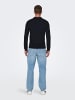 Only&Sons Polo Langarm Shirt Basic Pullover ONSWYLER in Dunkelblau