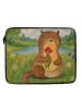 Mr. & Mrs. Panda Laptop Tasche Otter Blumenstrauß Design ohne Sp... in Weiß