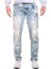 Cipo & Baxx Herren Regular Fit Hose Stonewashed in Light Blue