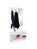 KADIMA DESIGN Wandgarderobe DELFT mit Spiegel, Weiß, 8 Paar Schuhe, 10 Haken in Weiß