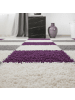 KADIMA DESIGN Teppich Hochflor Shaggy Waschbar Karo RHEIN Strapazierfähig in Violett