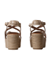 Emilie Karston Napolie-Sandalen aus Leder mit Keilabsatz Beige