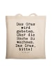 Mr. & Mrs. Panda Tote Bag Das Gras wird gebeten,... mit Spruch in Creme