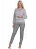 NORMANN Frottee Schlafanzug langarm Pyjama Bündchen - 77693 in grau