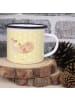 Mr. & Mrs. Panda XL Emaille Tasse Robbe Liegen ohne Spruch in Gelb Pastell