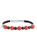 Adeliás Damen Armband – Kugelarmband aus Edelstahl 18 cm in schwarz