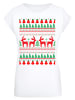 F4NT4STIC T-Shirt Christmas Reindeers Weihnachten Muster in weiß