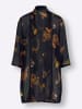 Sieh an! Longbluse in schwarz-ocker-bedruckt