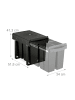 relaxdays Einbaumülleimer in Schwarz - 1x 20 l + 2x 10 l