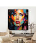 MuchoWow Leinwand bilder Buntes Porträt (BxH)