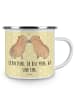 Mr. & Mrs. Panda Emaille Becher Capybara Liebe mit Spruch in Gelb Pastell