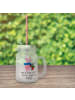 Mr. & Mrs. Panda Trinkglas Mason Jar Glühschwein Smörle mit Spruch in Transparent